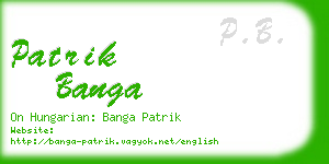 patrik banga business card